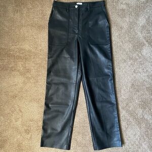 Wilfred Free from Aritzia Black Vegan Faux Leather Pants
